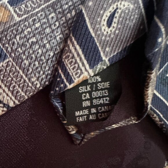 Christian Dior Tie – Blue Paisley Print, 100% Silk - Picture 5 of 8